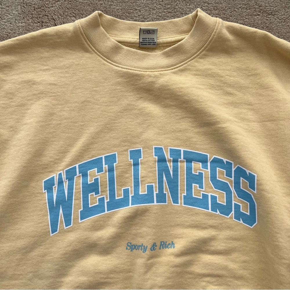 NWT Sporty & Rich Wellness Print Crewneck Sweater XS - Picture 5 of 15